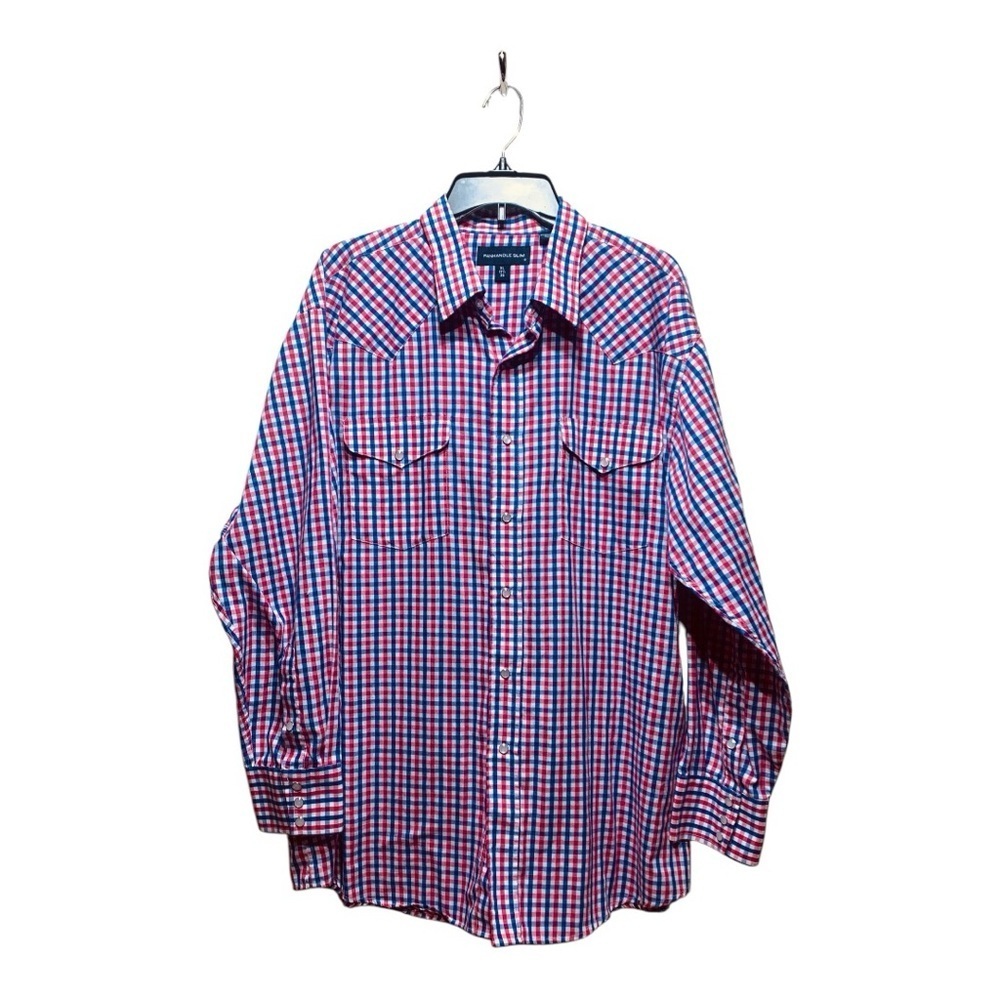Men's Panhandle Slim Western Core MOP Snap Long Sleeve Sz XL